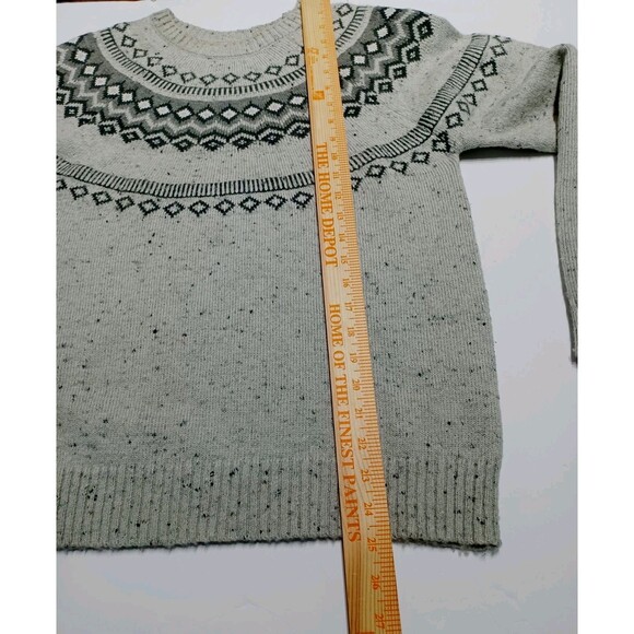 Weatherproof  Fair Isle Vintage Women's Heather Grey  Sweater Size Medium - Picture 4 of 6